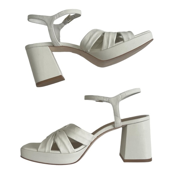 Reformation White Maize gathered leather platform sandals - Picture 4 of 11